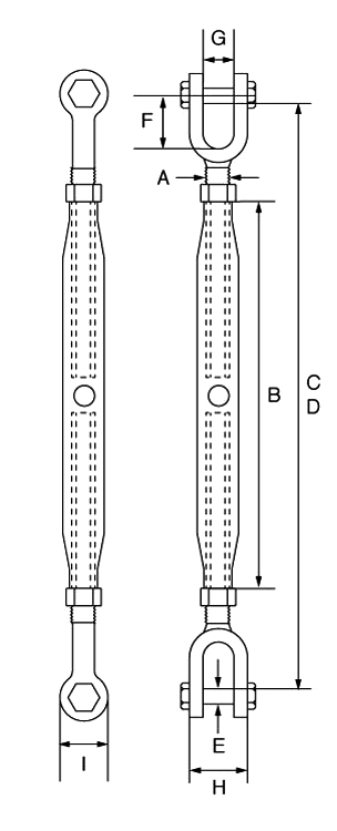 rigging screw jaw jaw dimensions